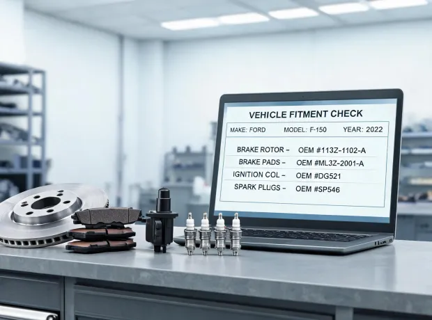 Parts counter review with brake and ignition components